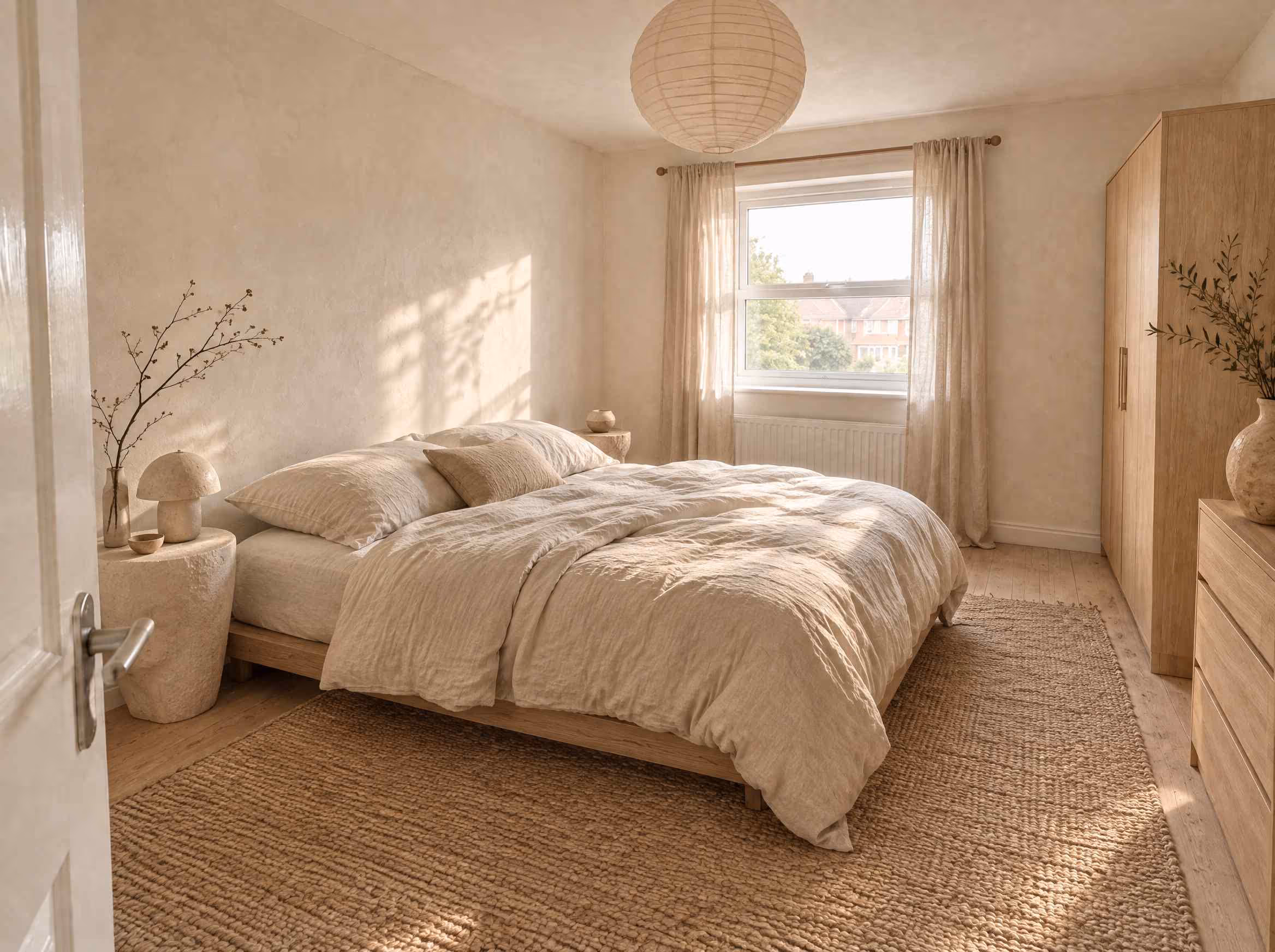 The same bedroom redesigned by RoomGPT