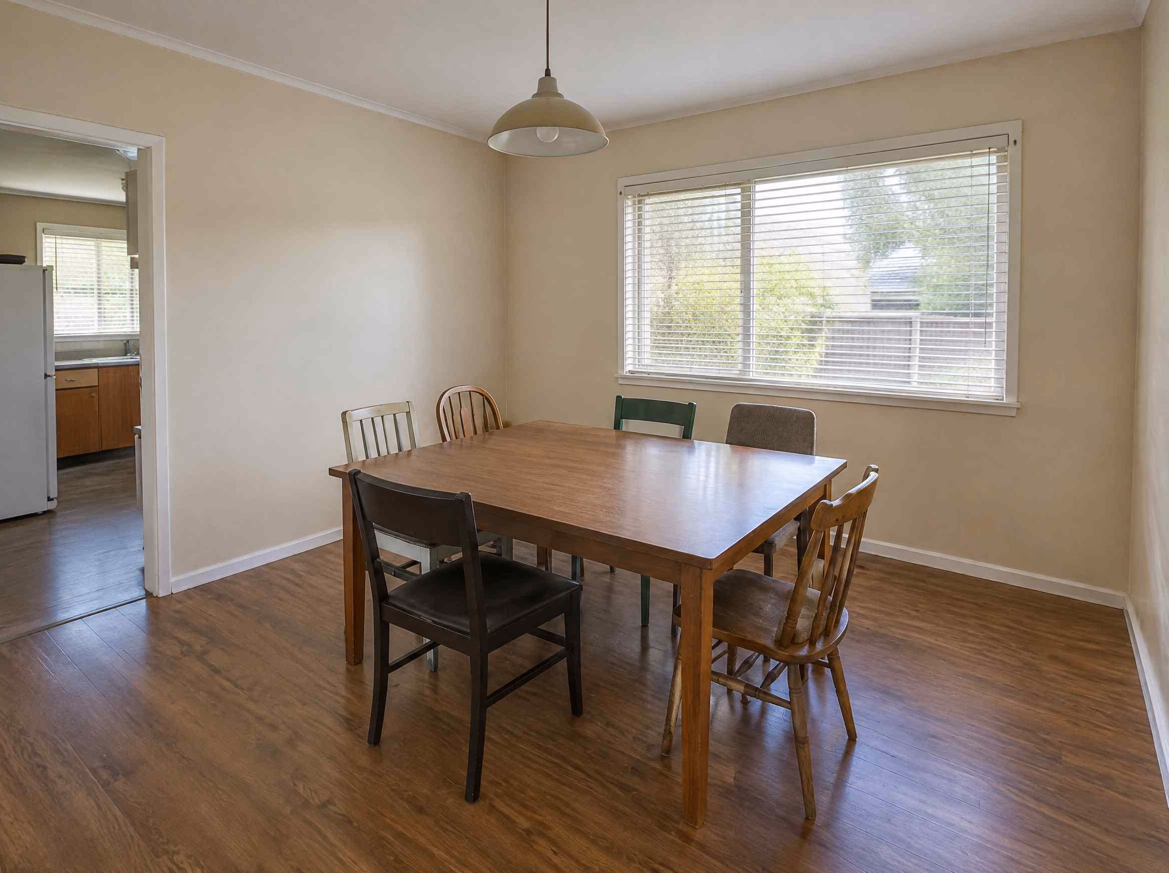 A dining room photographed before any redesign