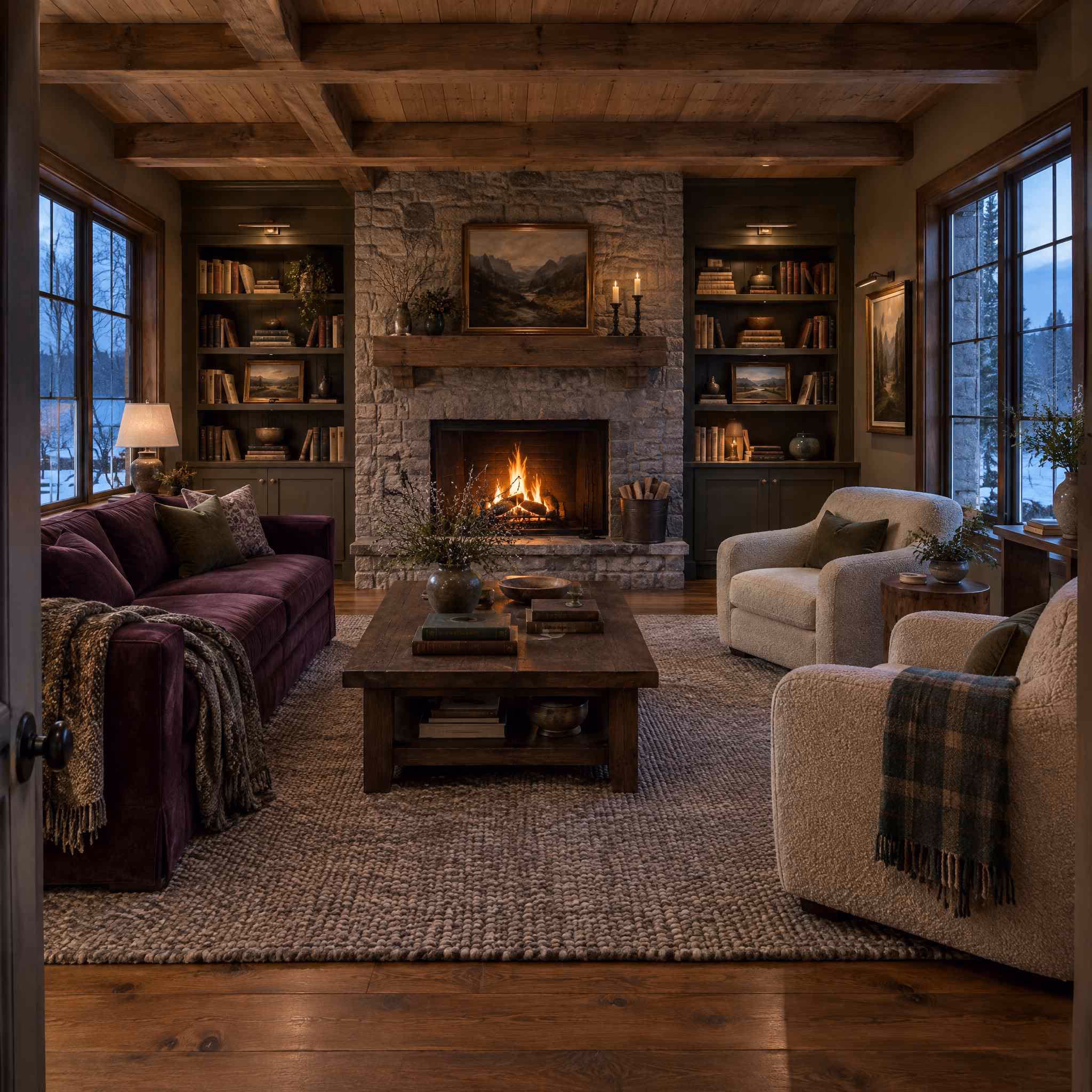 A room generated by RoomGPT in the Cozy Fireside style