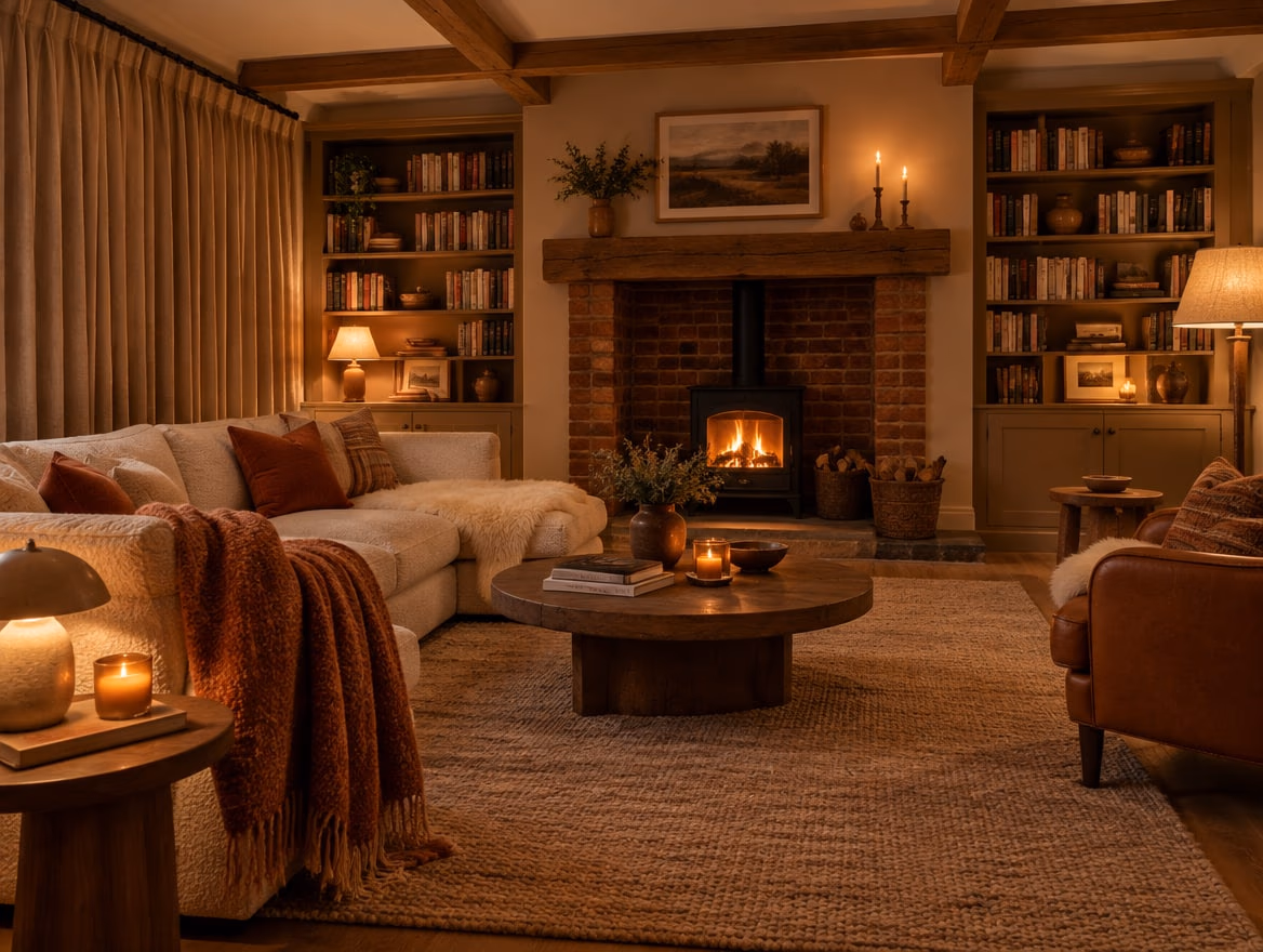 A living room rendered by RoomGPT in Cozy