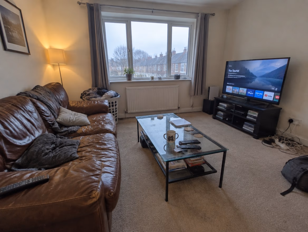 An ordinary room photographed on a phone before any redesign