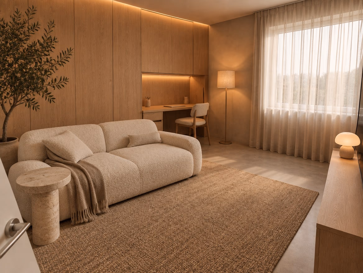 The same room rendered by RoomGPT in Minimalist