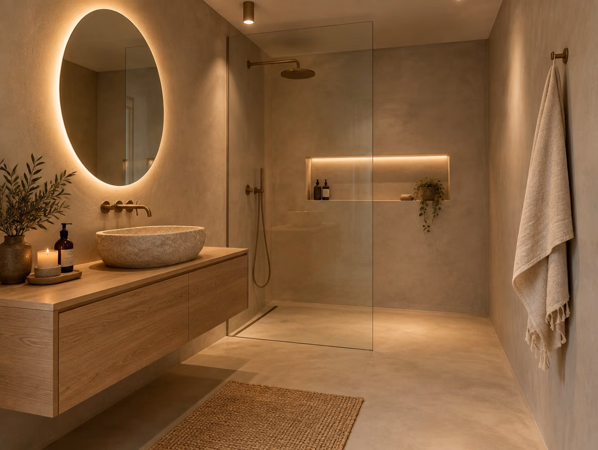 A bathroom rendered by RoomGPT in Minimalist