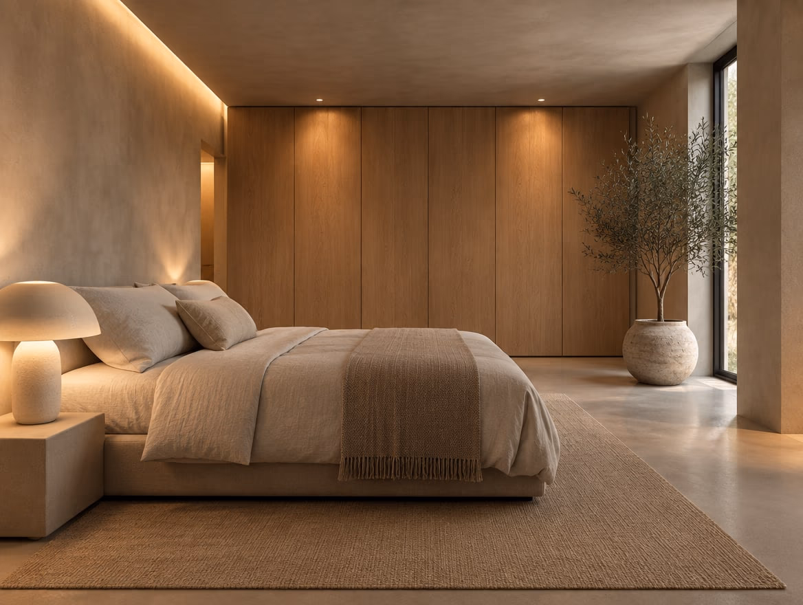 A bedroom rendered by RoomGPT in Minimalist