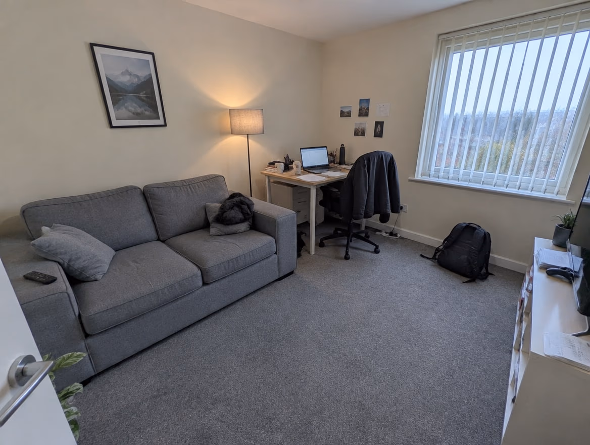 An ordinary room photographed on a phone before any redesign