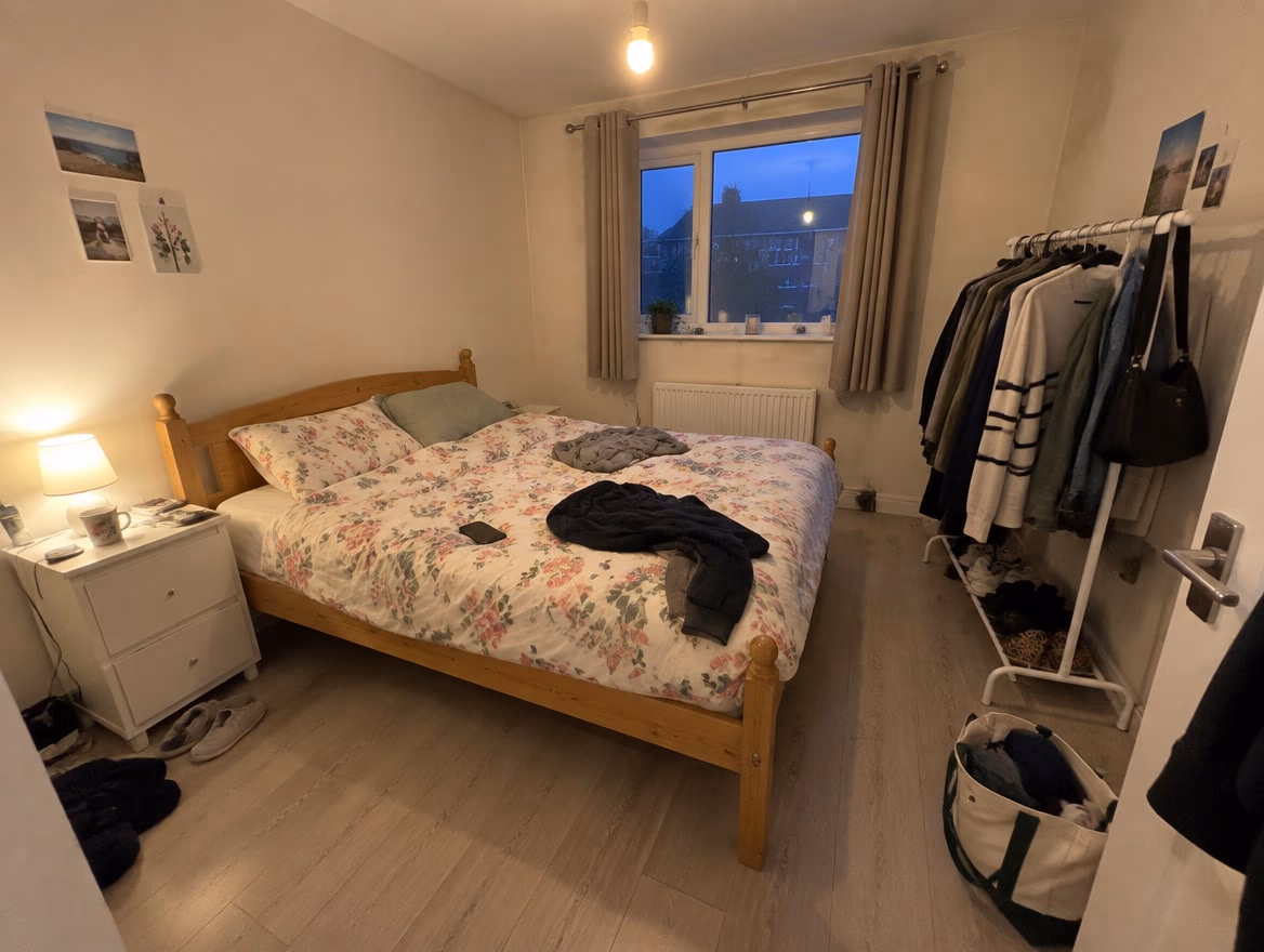 An ordinary room photographed on a phone before any redesign