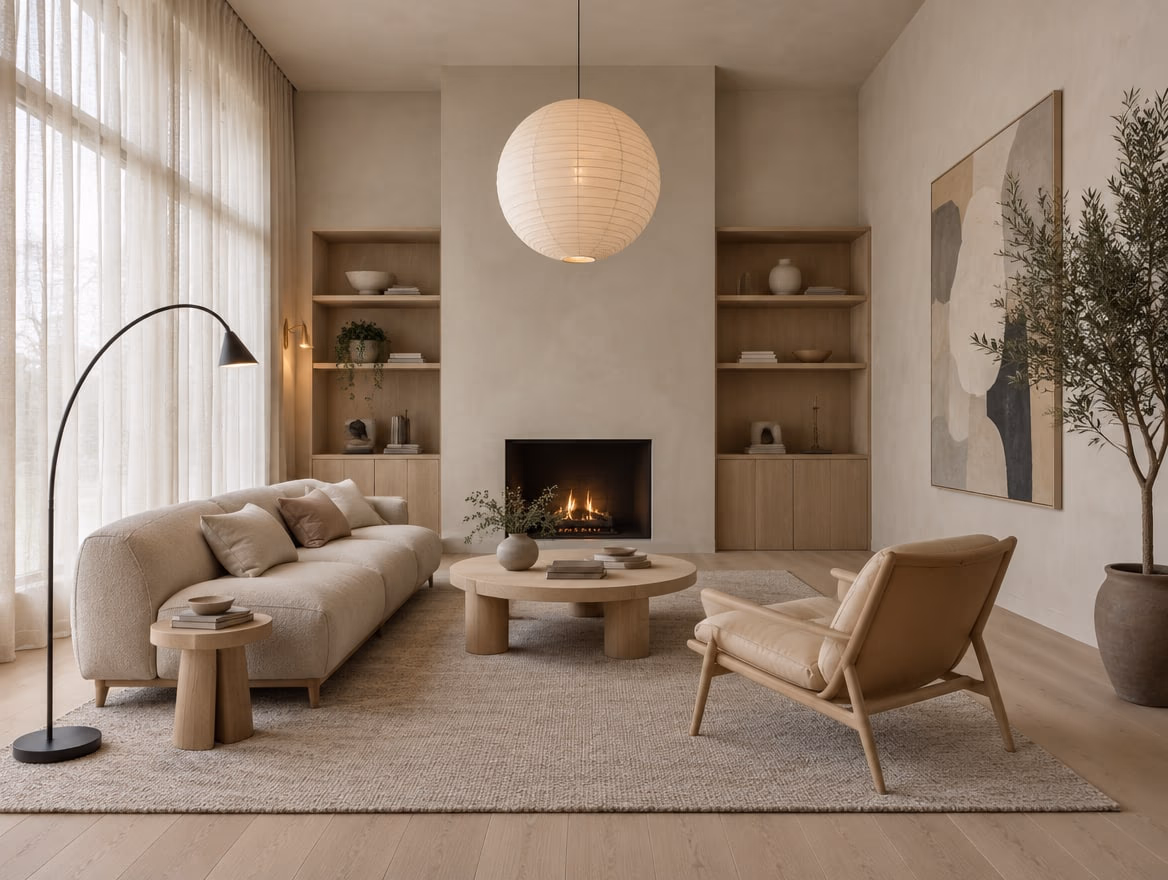 A living room rendered by RoomGPT in Scandinavian