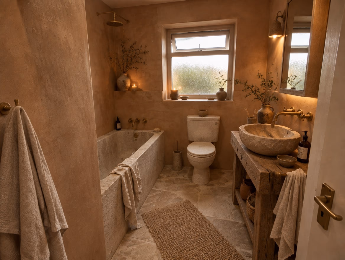 The same room rendered by RoomGPT in Wabi sabi