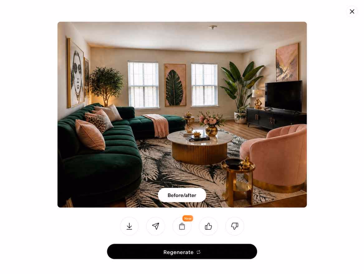 The finished result screen for the room uploaded in step 01